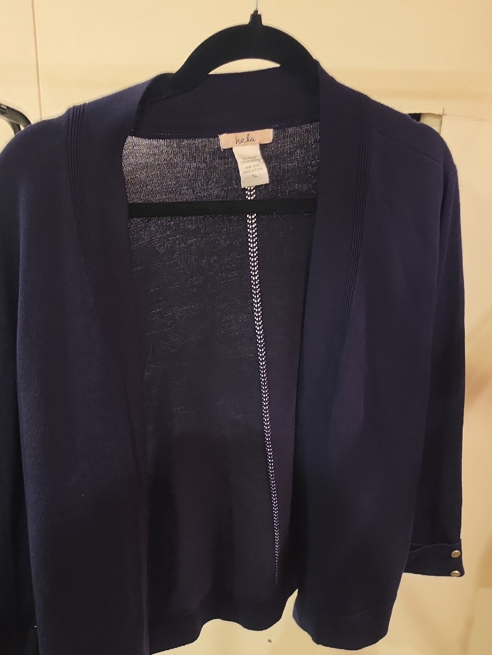 Kensie Navy Open-Front Lightweight Cardigan